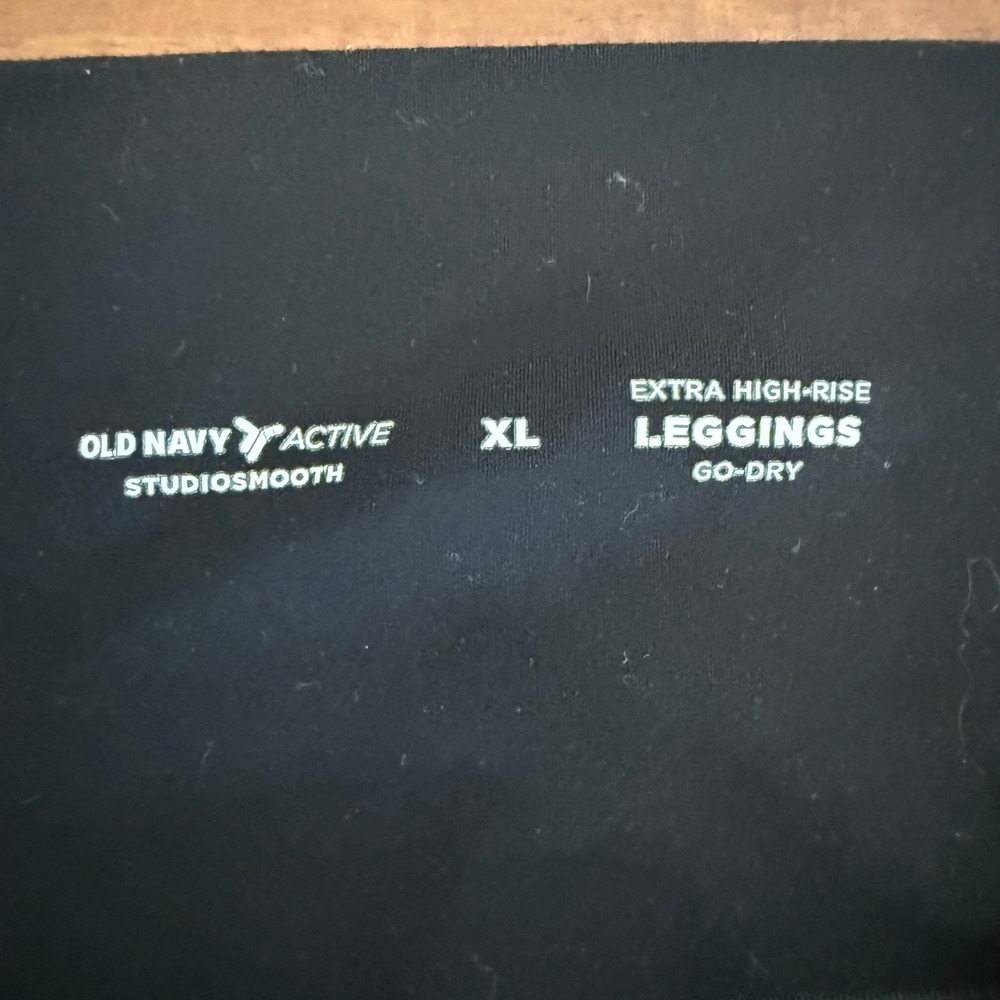 Old Navy Active StudioSmooth Extra High-Rise Leggings Black XL‎ Go-Dry Pockets - Picture 4 of 8